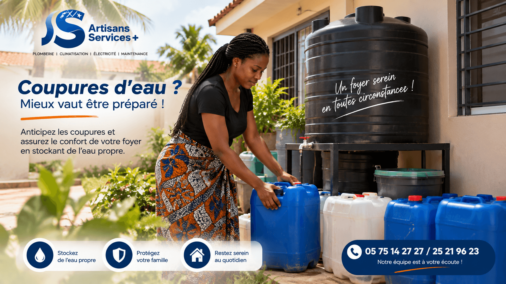 Coupures d'eau SODECI : comment bien s'organiser chez soi