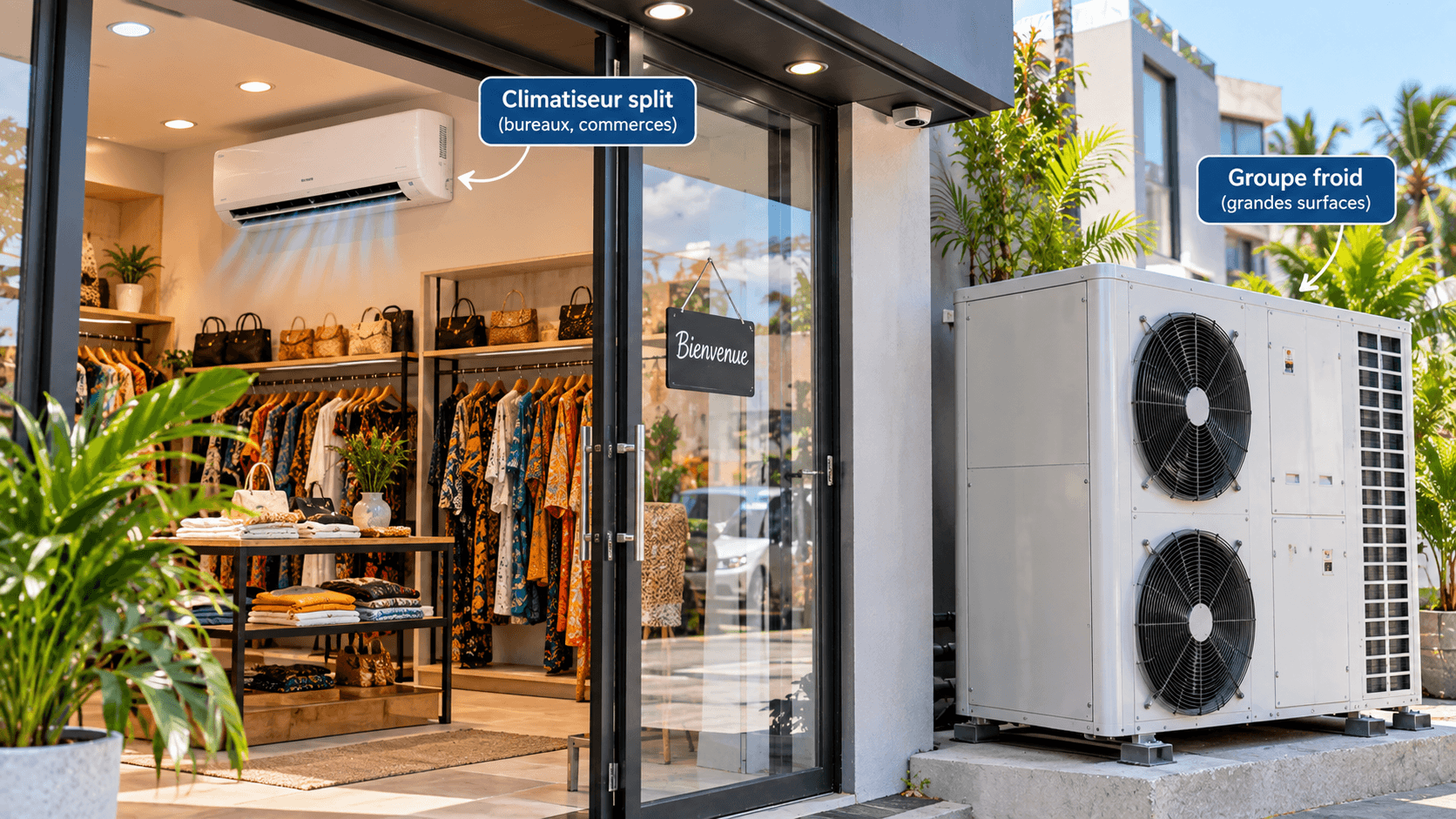 Climatiseur split vs groupe froid : quelle différence pour un commerce